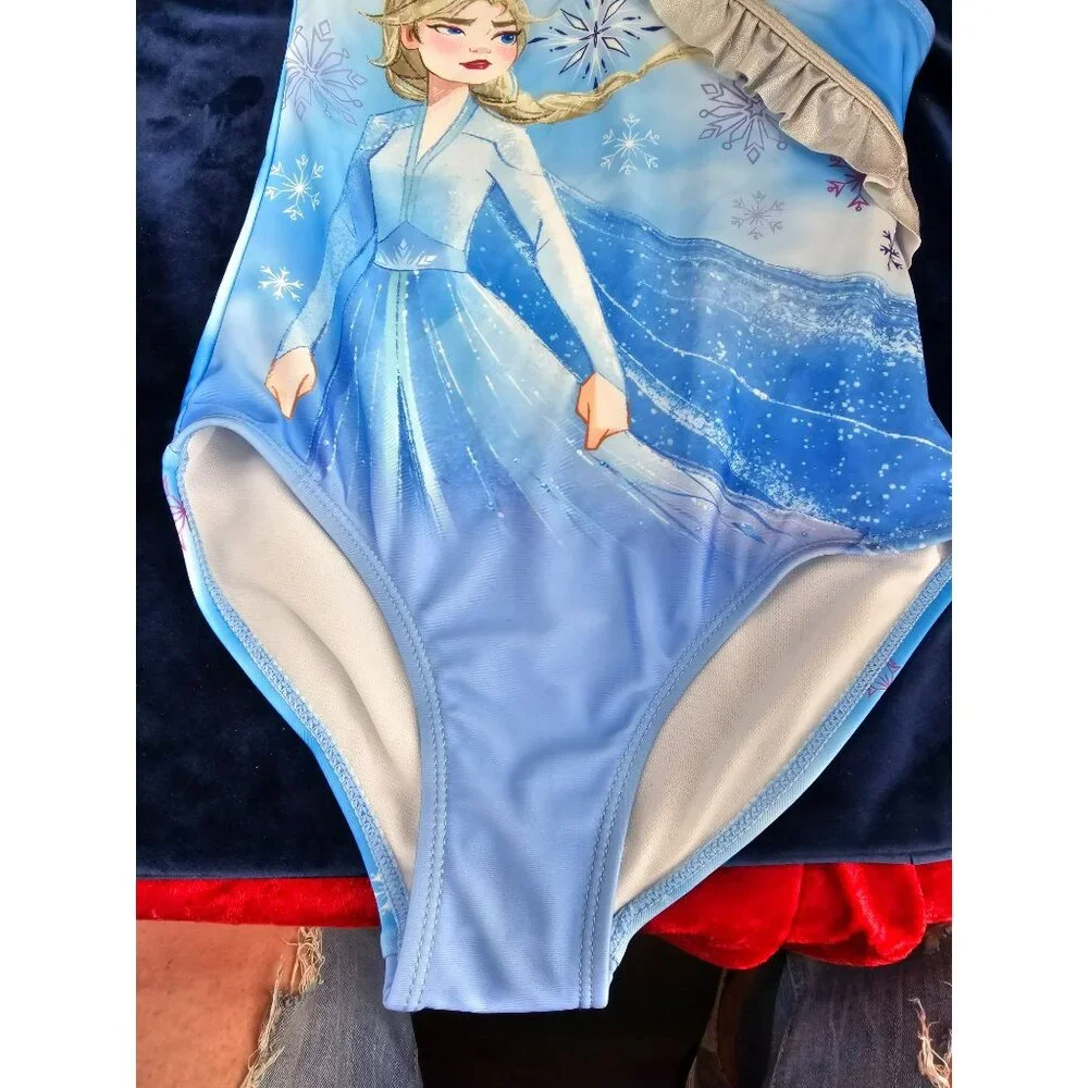 Disney Frozen 2 Elsa‎ Toddler Girls One Piece Swimsuit Blue size 8